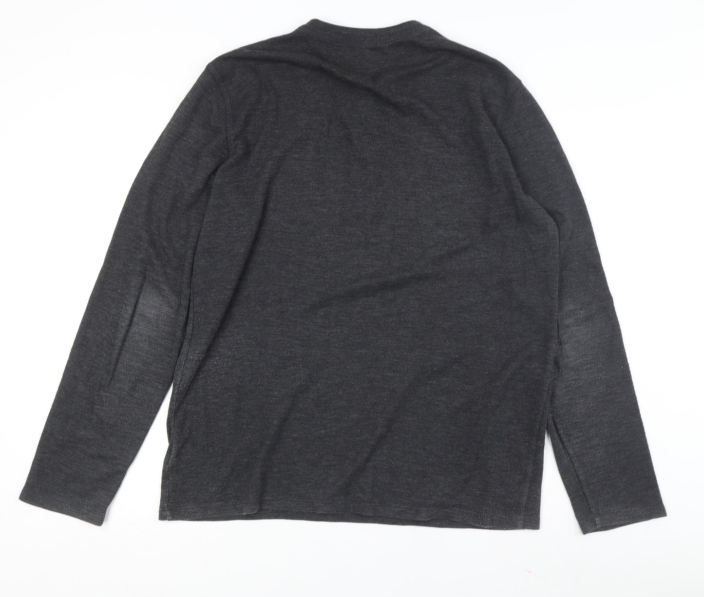 Gap Men's Black Long Sleeve Henley T-Shirt L