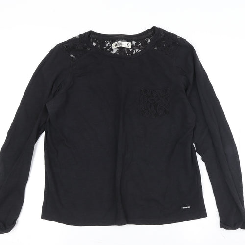 Superdry Women's Black Lace Long Sleeve Top S
