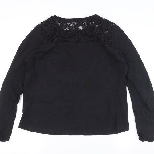 Superdry Women's Black Lace Long Sleeve Top S