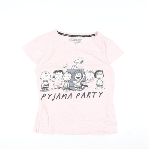 Peanuts Women's Pink Snoopy Pyjama Top Size 4