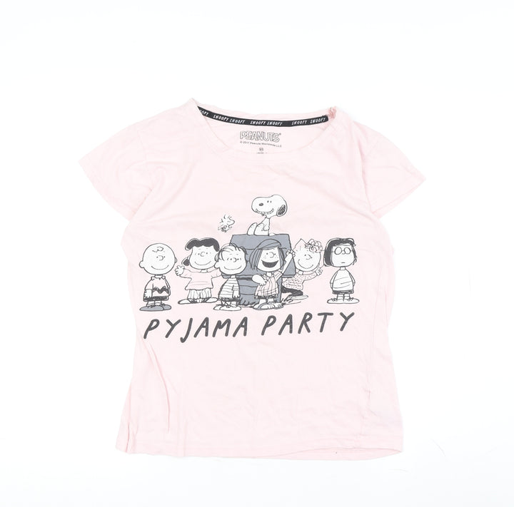 Peanuts Women's Pink Snoopy Pyjama Top Size 4