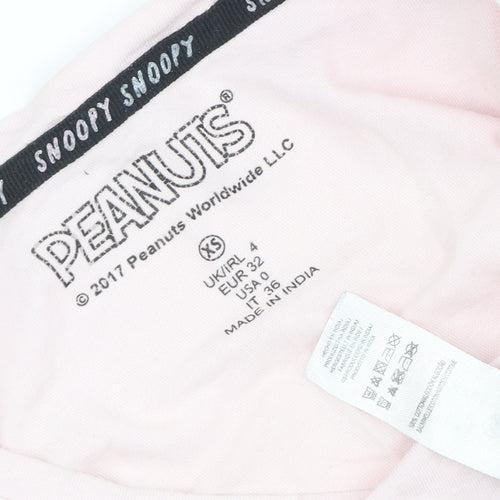 Peanuts Women's Pink Snoopy Pyjama Top Size 4