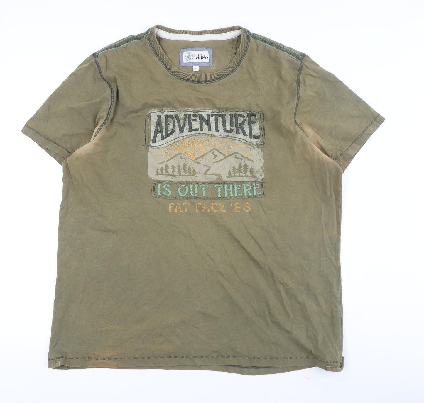 Fat Face Men's Green Adventure T-Shirt XL