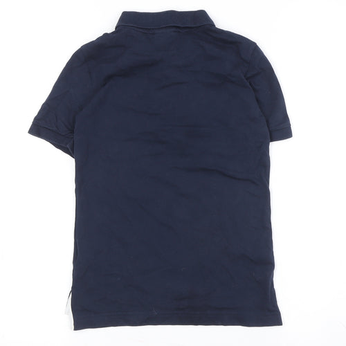 Nike Boys Blue Cotton Polo Shirt XS Logo Casual Wear