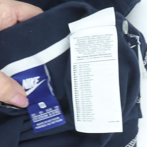 Nike Boys Blue Cotton Polo Shirt XS Logo Casual Wear