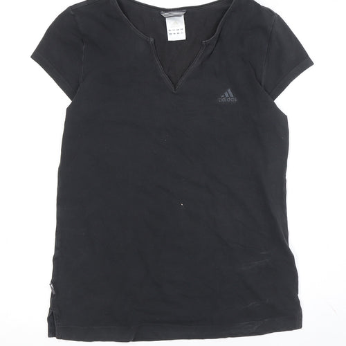 Adidas Women's Black V-Neck T-Shirt Size 12
