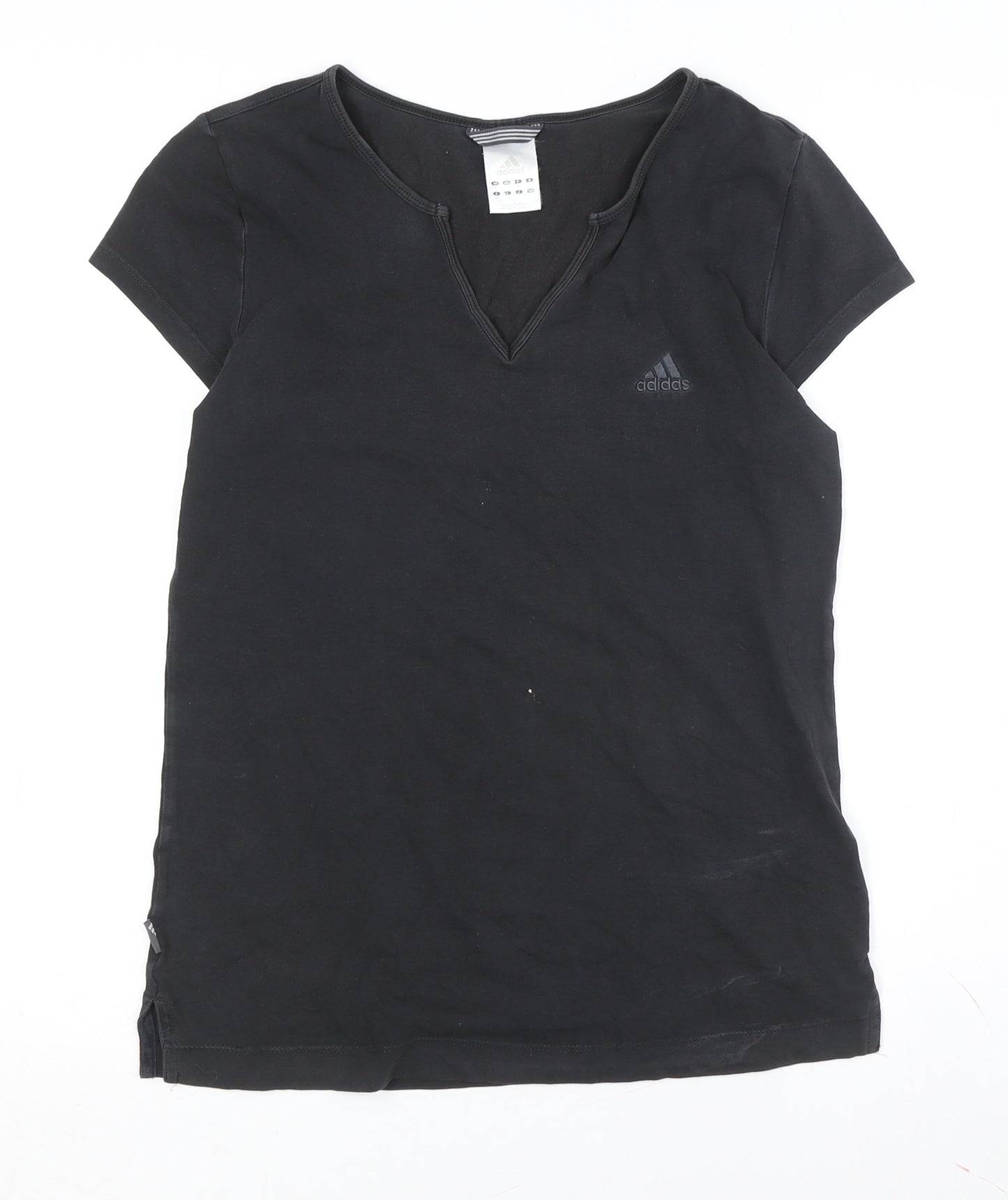 Adidas Women's Black V-Neck T-Shirt Size 12