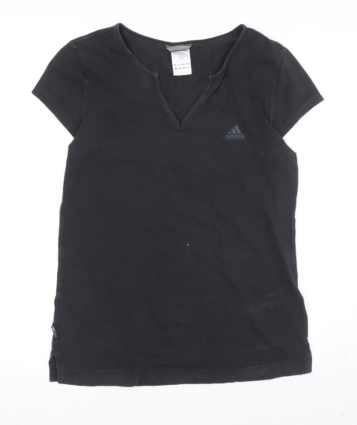 Adidas Women's Black V-Neck T-Shirt Size 12