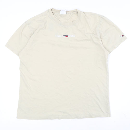 Tommy Jeans Men's Beige M Logo T-Shirt