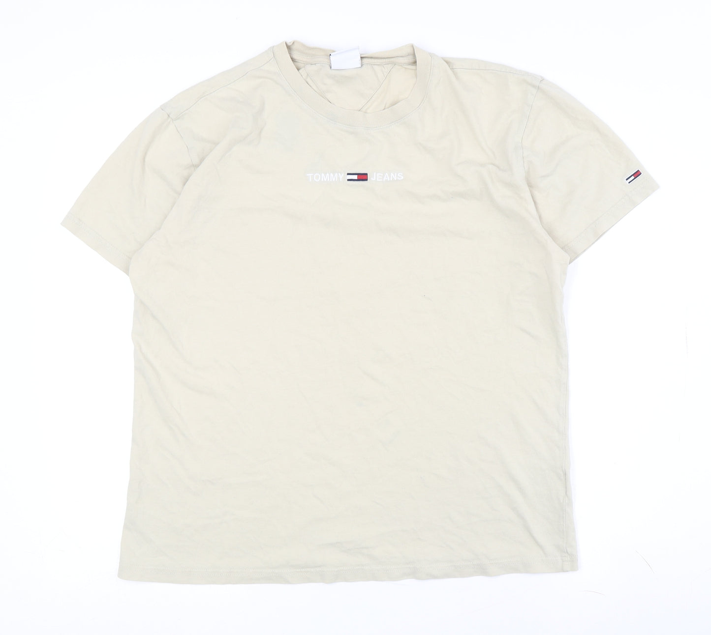 Tommy Jeans Men's Beige M Logo T-Shirt