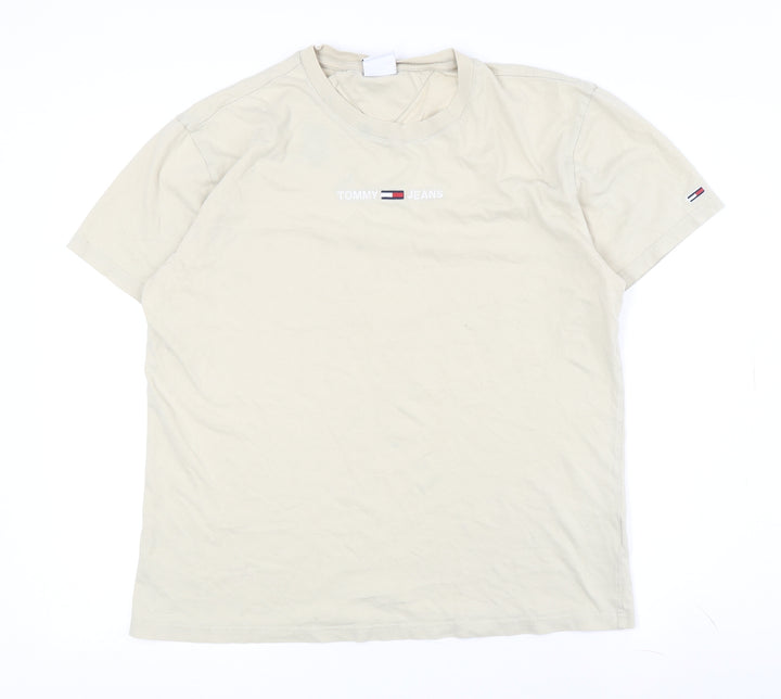 Tommy Jeans Men's Beige M Logo T-Shirt