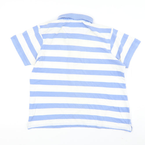 Crew Clothing Women's Blue Polo Shirt - Size 18, Striped