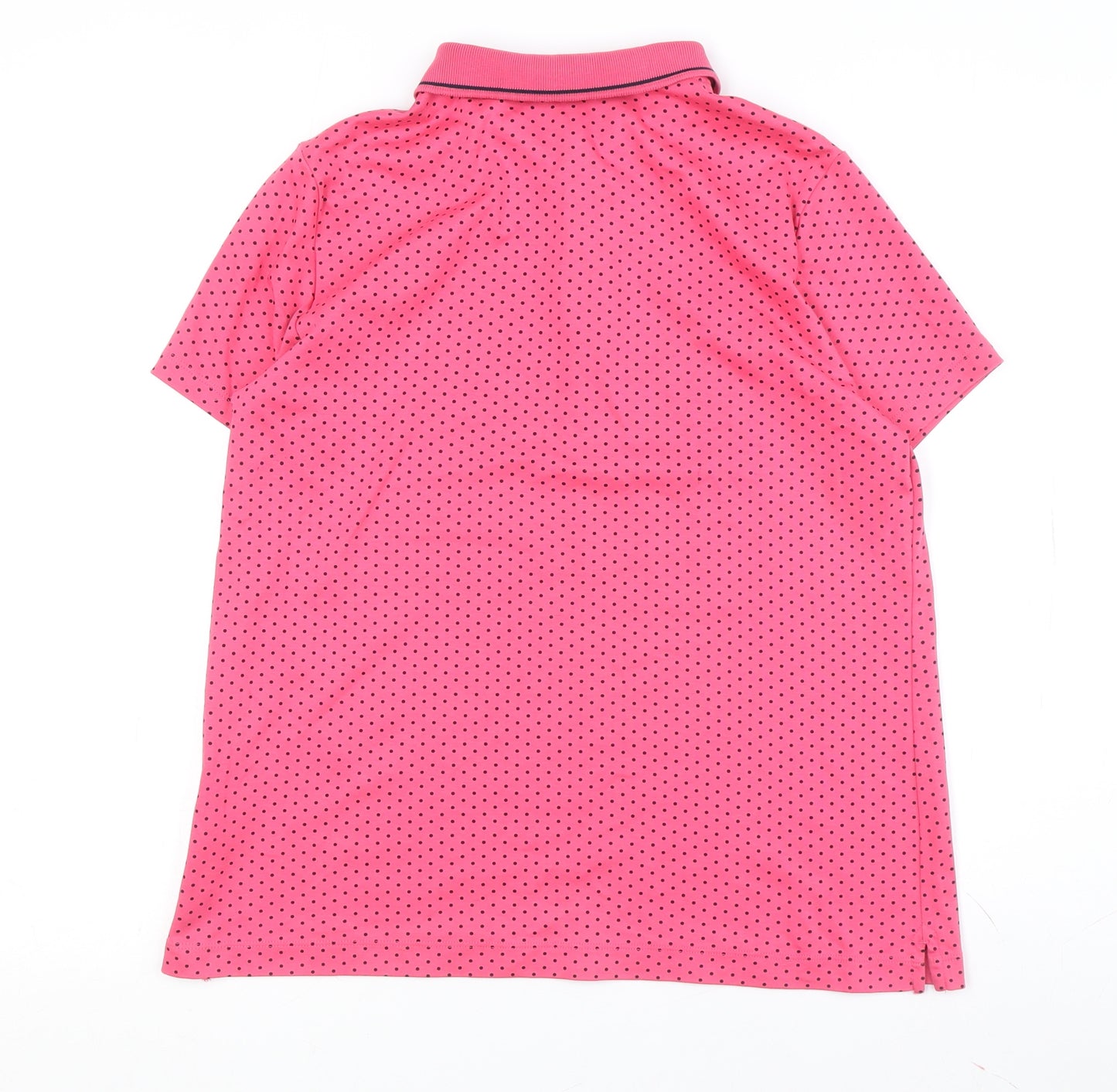 Lands' End Women's Pink Polka Dot Polo Shirt Size 16