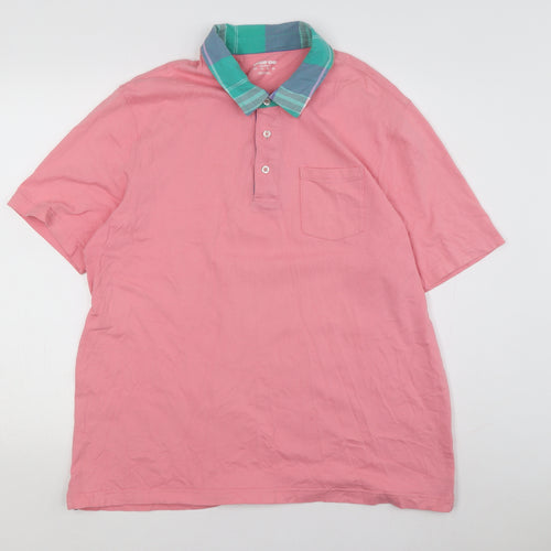 Lands' End Men's Pink Polo Shirt XL Classic Casual