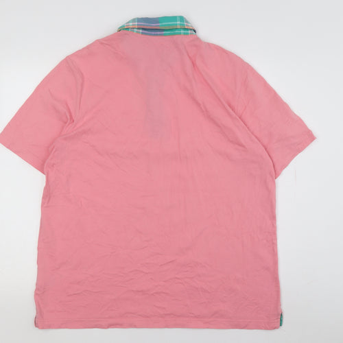 Lands' End Men's Pink Polo Shirt XL Classic Casual