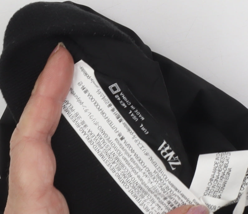 Zara Men's Black Bomber Jacket M Casual Stand-Up Collar