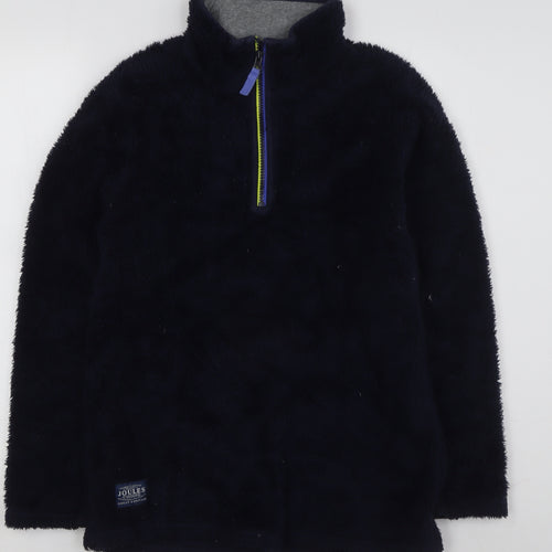 Joules Boys Black Fleece Sweatshirt, Size 158 - Cozy Winter Essential