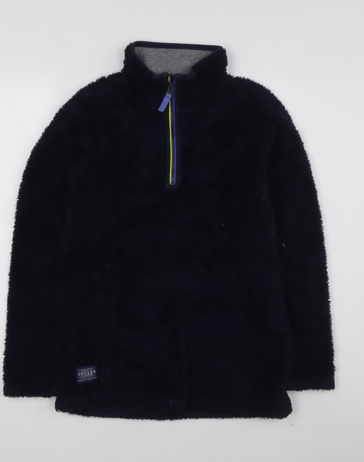 Joules Boys Black Fleece Sweatshirt, Size 158 - Cozy Winter Essential