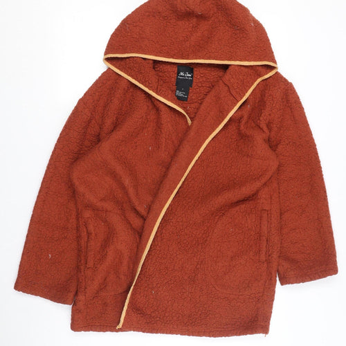 Me Jane Women's Brown Hooded Fleece Mid-Length Jacket