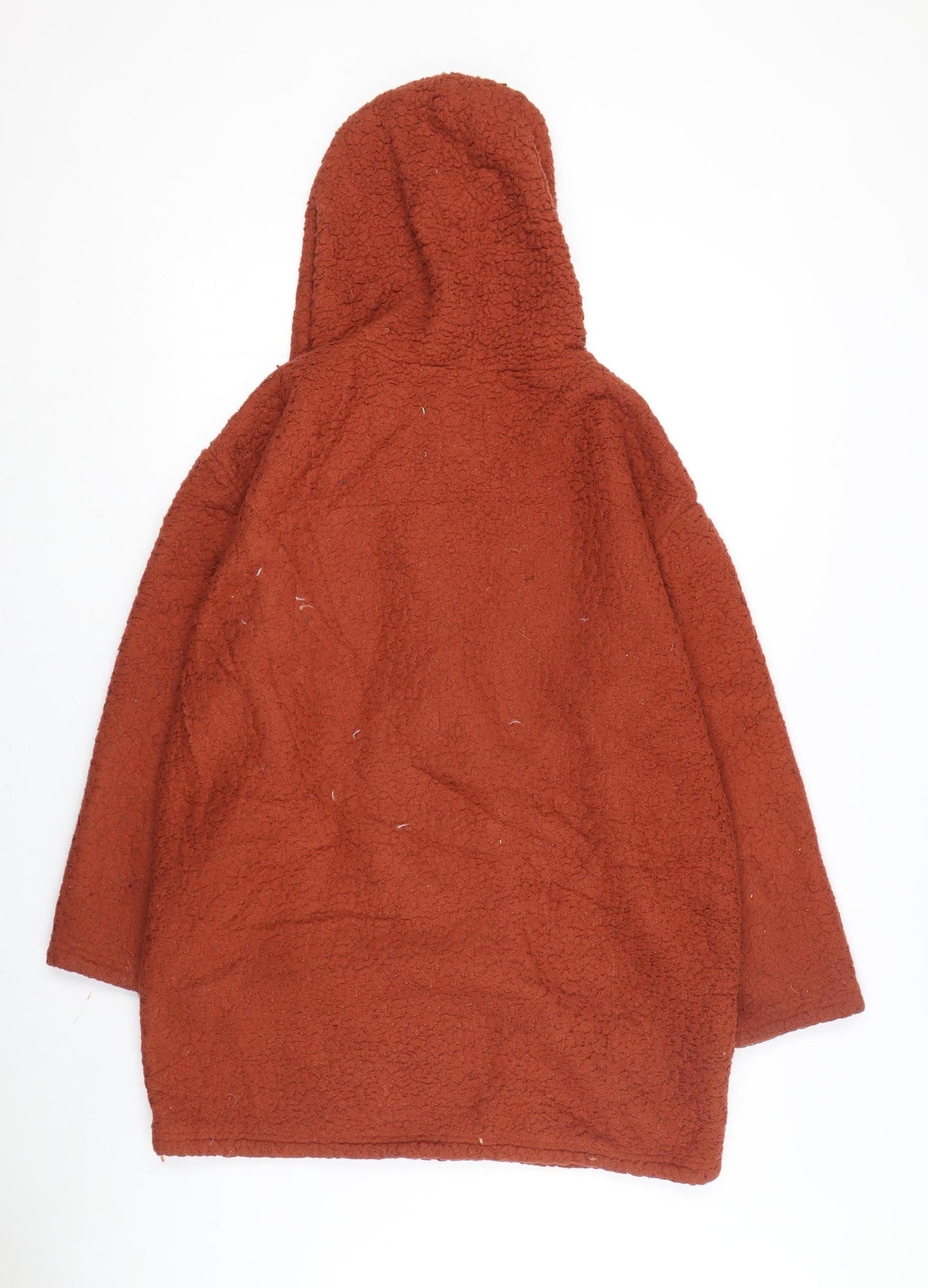 Me Jane Women's Brown Hooded Fleece Mid-Length Jacket