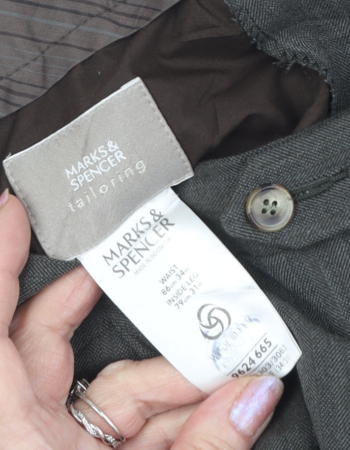 Marks and Spencer Men's Grey Dress Pants 34
