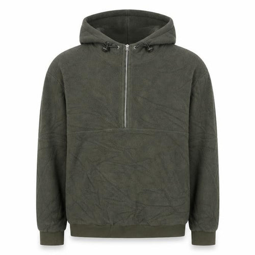 Topman Men's Green 1/2 Zip Hoodie Fleece M