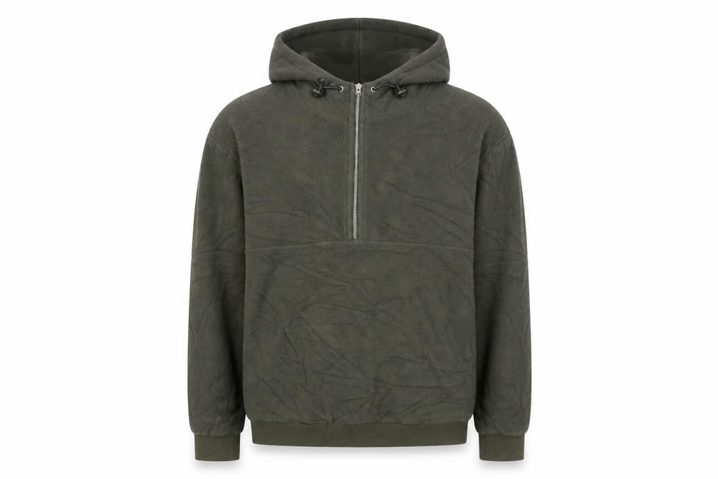 Topman Men's Green 1/2 Zip Hoodie Fleece M