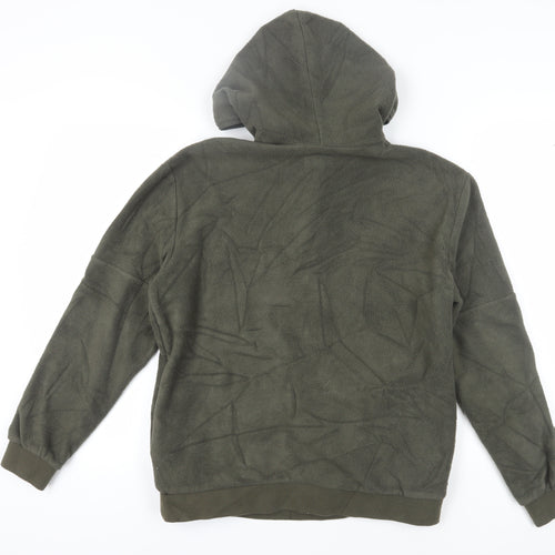 Topman Men's Green 1/2 Zip Hoodie Fleece M