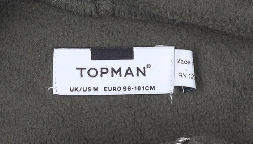Topman Men's Green 1/2 Zip Hoodie Fleece M