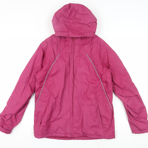 Peter Storm Girls' Pink Hooded Puffer Jacket Size 13-14