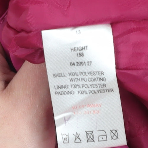 Peter Storm Girls' Pink Hooded Puffer Jacket Size 13-14