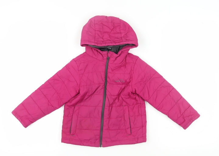 Freedom Trail Girls Pink Puffer Jacket 3-4 Years Hooded
