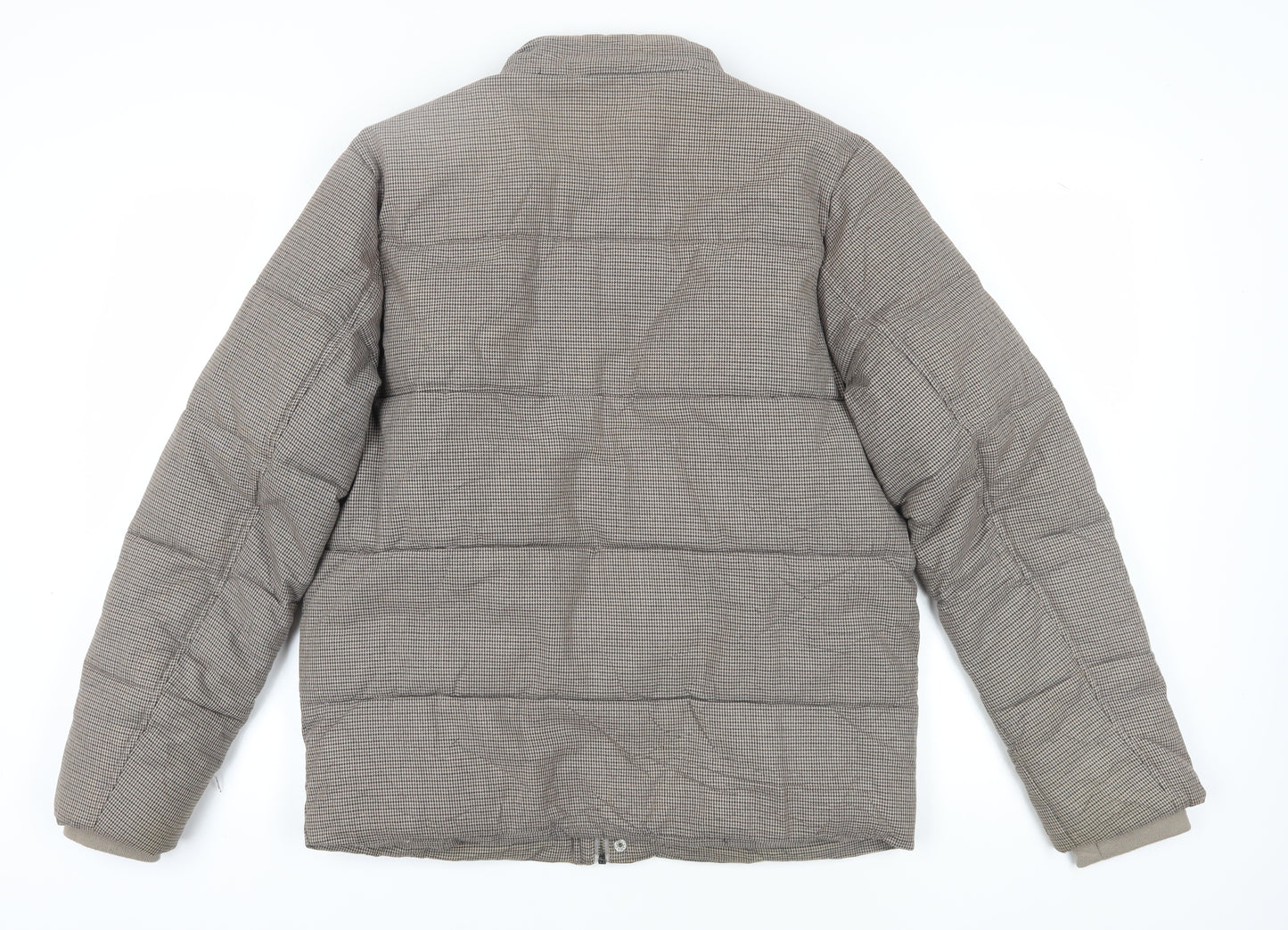 Topman Men's Brown Puffer Jacket M Cotton Casual
