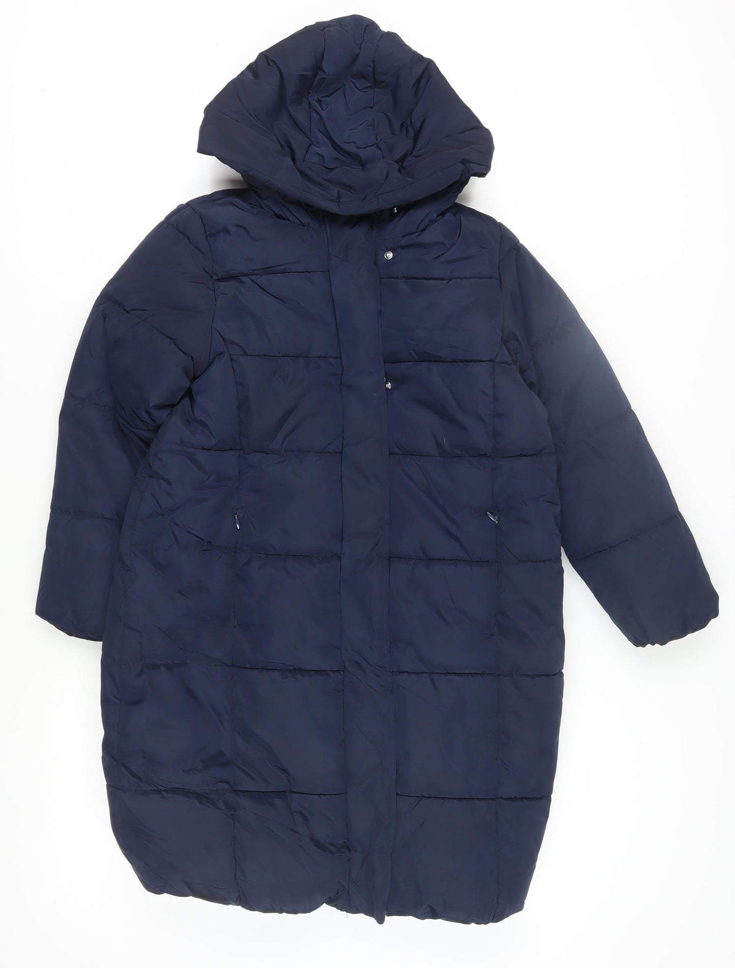 Marks and Spencer Girls Blue Long Puffer Jacket Coat 9-10 Years