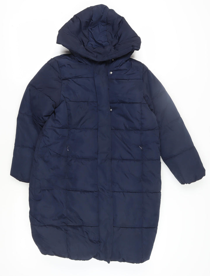 Marks and Spencer Girls Blue Long Puffer Jacket Coat 9-10 Years