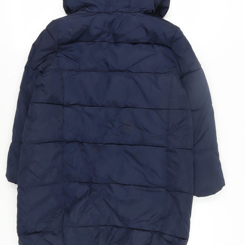 Marks and Spencer Girls Blue Long Puffer Jacket Coat 9-10 Years
