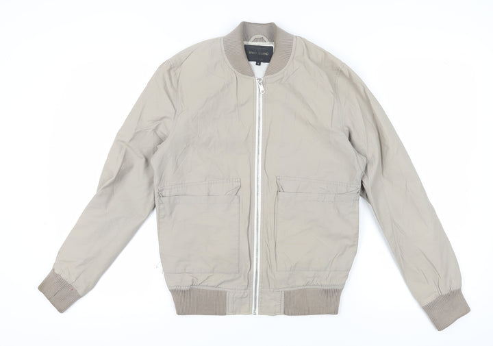 River Island Men's Beige Bomber Jacket S