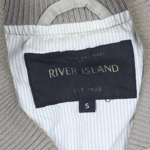 River Island Men's Beige Bomber Jacket S