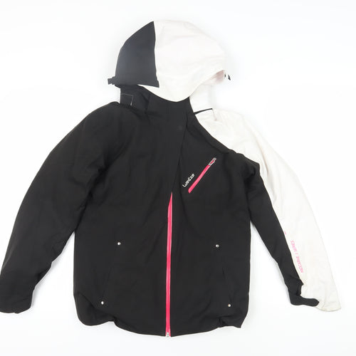 Wed'ze Girls Black White Ski Jacket 12 Years Waterproof