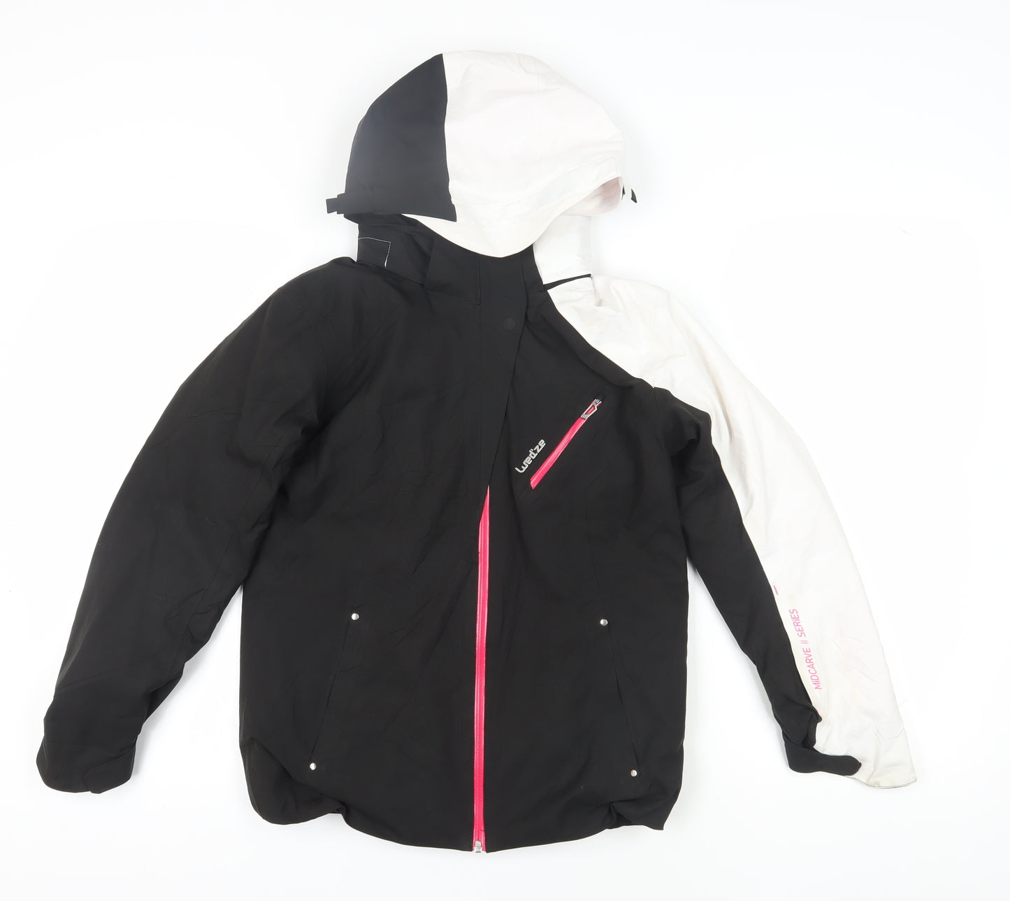 Wed'ze Girls Black White Ski Jacket 12 Years Waterproof