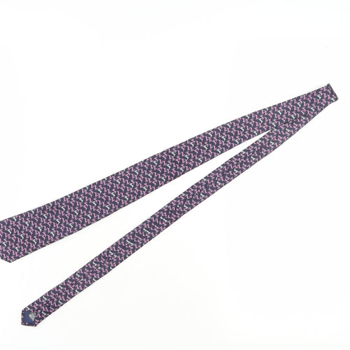 Marks and Spencer Men's Purple Animal Print Silk Tie