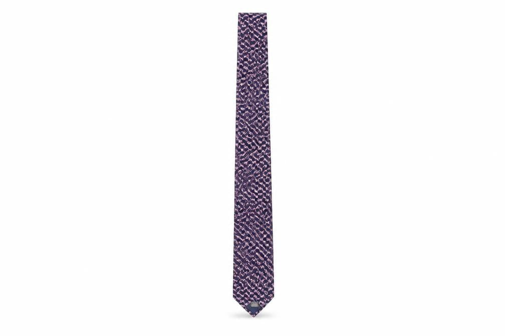 Marks and Spencer Men's Purple Animal Print Silk Tie