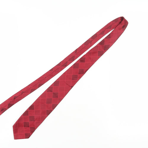 Thomas Nash Men's Red Geometric Silk Tie
