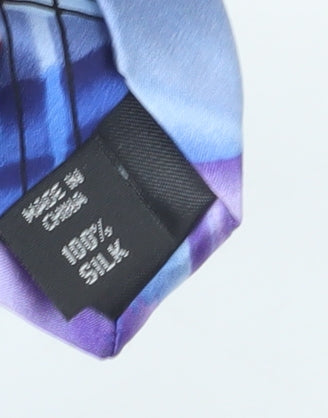 Leonardo Men's Blue Silk Geometric Slim Tie