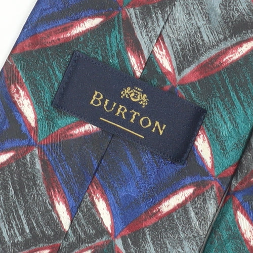 Burton Men's Multicoloured Geometric Silk Tie