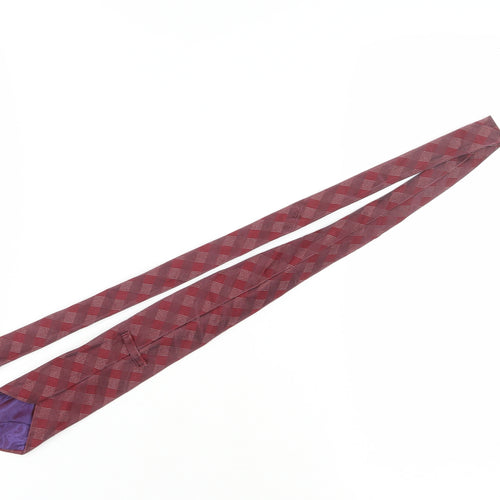 Marks and Spencer Men's Red Silk Plaid Tie