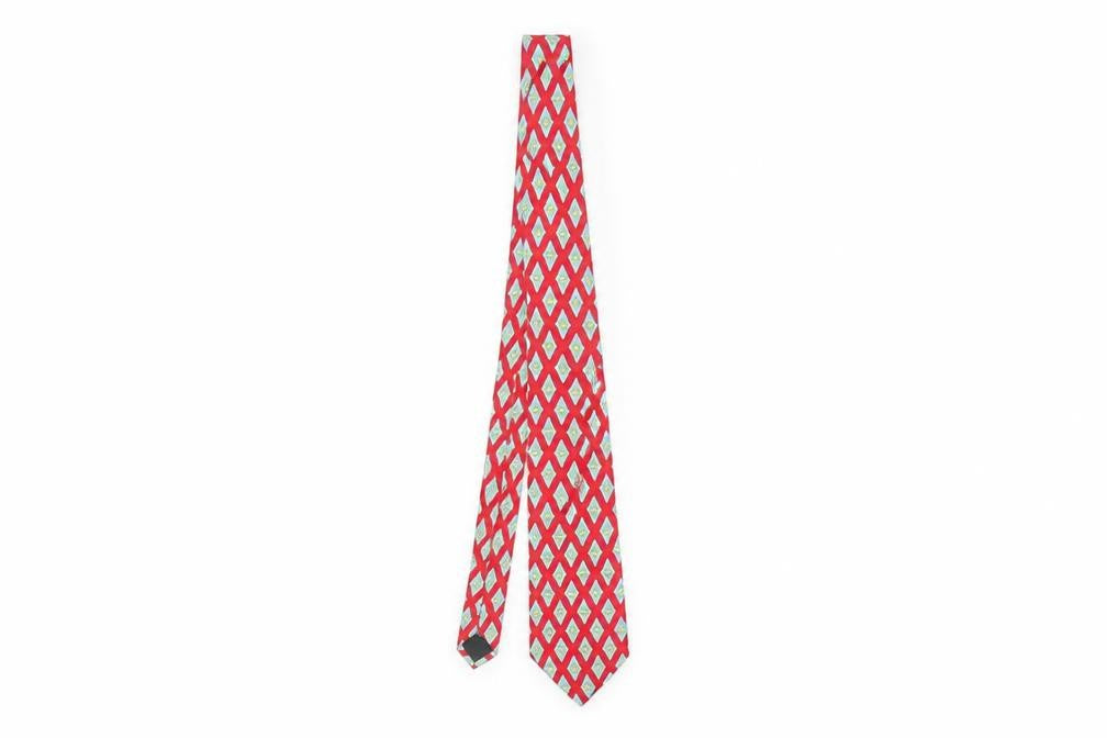 Nazareno Gabrielli Red Geometric Silk Men's Tie One Size