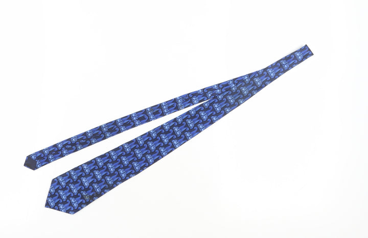 Lanvin Blue Floral Men's Silk Tie