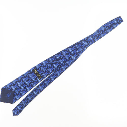 Lanvin Blue Floral Men's Silk Tie