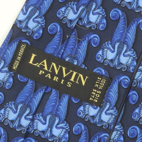 Lanvin Blue Floral Men's Silk Tie